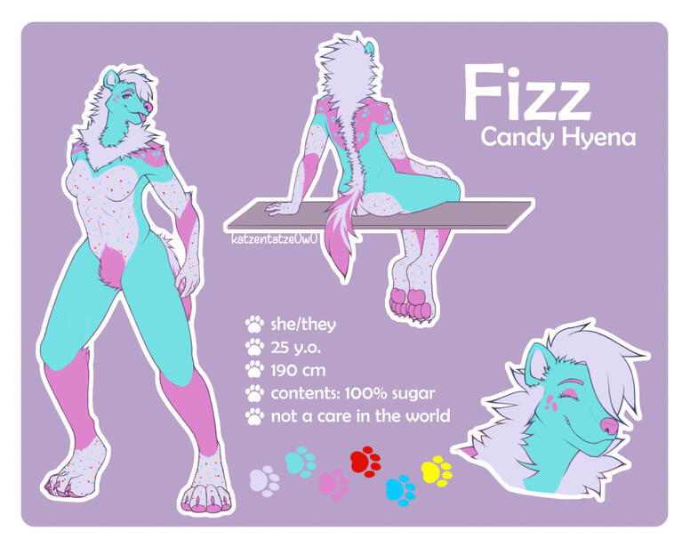 Fizz the Candy Hyena Ref Sheet